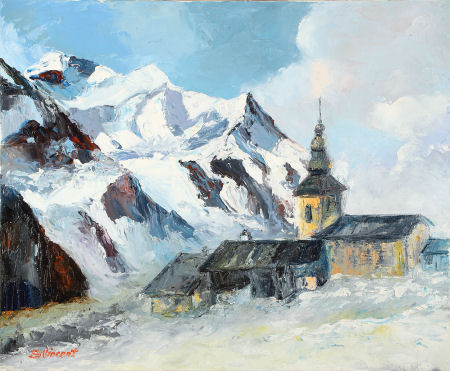 montagne peintre chalet