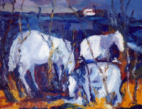 peinture chevaux camargue